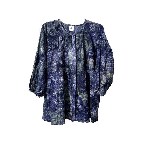 CAbi Tops - Cabi Green Blue Tie Dye Oversize Blouse Size Small NWT